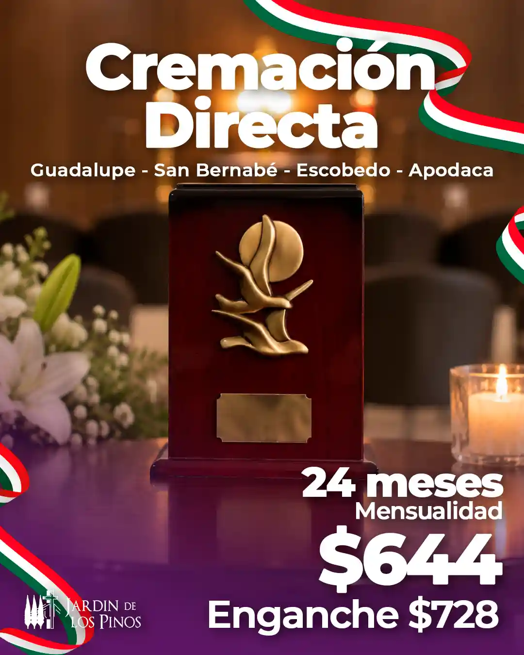 Promoción Cremación Directa en Guadalupe, San Bernabé, Escobedo y Apodaca
